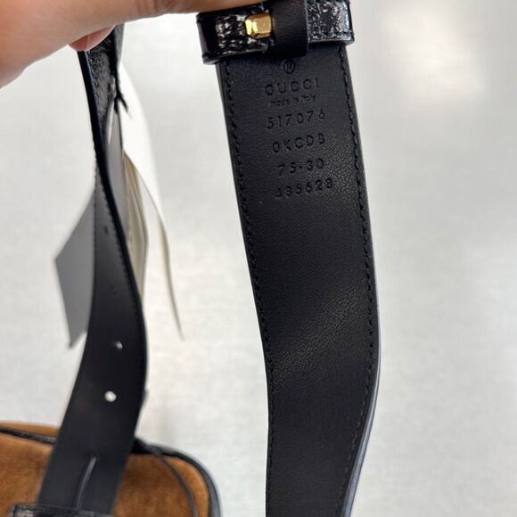 Gucci Brown and Black Belt Bag with Signature Webbing - Picture 6 of 11